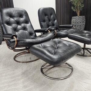 2 stk. Stressless Original 1971 lenestoler m/krakk fra Ekornes