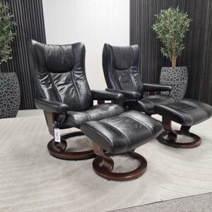2 stk. Stressless® Wing (M) lenestoler m/krakk