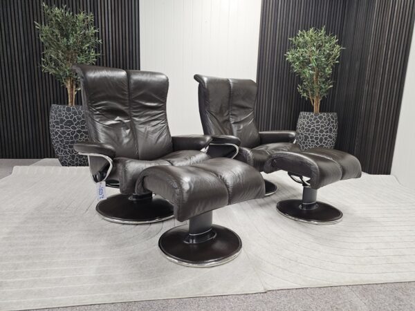 2 stk. Stressless® Blues (L) lenestol m/krakk fra Ekornes