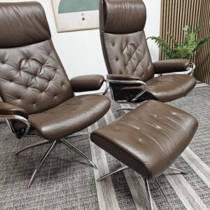 2 stk. Stressless Høyrygg Metro lenestoler m/krakk - Bilde 6