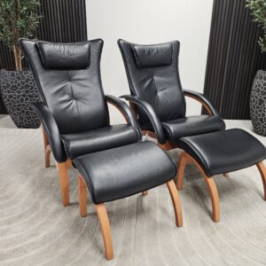 2 stk. Brunstad Delta Legend lenestoler med krakk - Bilde 2