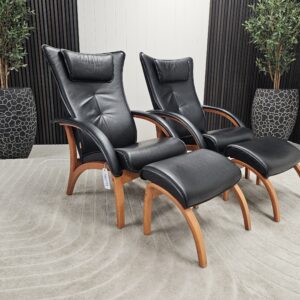 2 stk. Brunstad Delta Legend lenestoler med krakk - Bilde 3