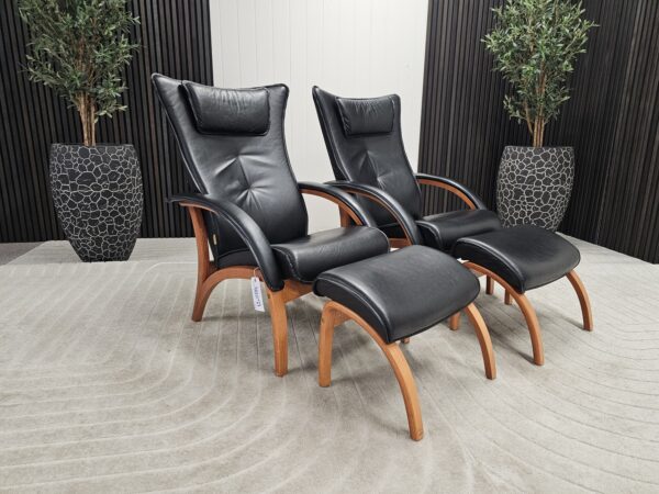 2 stk. Brunstad Delta Legend lenestoler med krakk