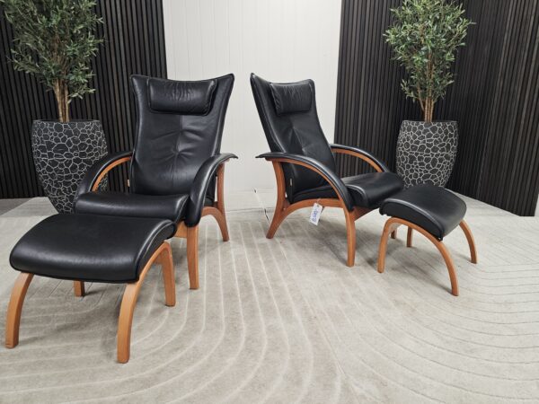 2 stk. Brunstad Delta Legend lenestoler med krakk