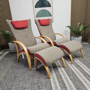 2 stk. Brunstad Delta lenestoler med krakk - Bilde 3