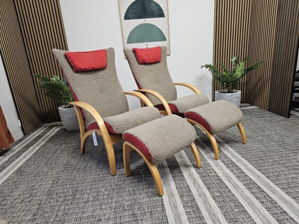 2 stk. Brunstad Delta lenestoler med krakk