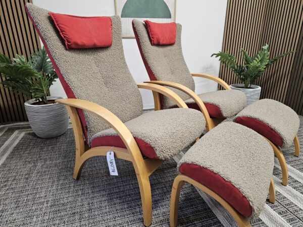 2 stk. Brunstad Delta lenestoler med krakk