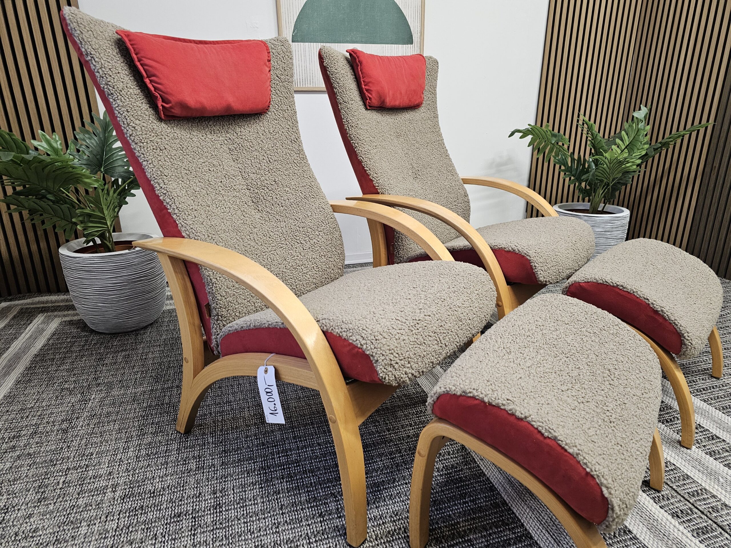 2 stk. Brunstad Delta lenestoler med krakk - Bilde 2