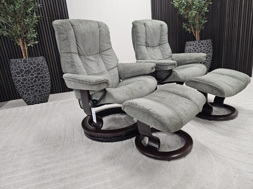 2 stk. Stressless Mayfair lenestoler med krakk