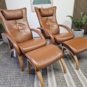 2 stk. Brunstad Delta Legend lenestoler med krakk - Bilde 10