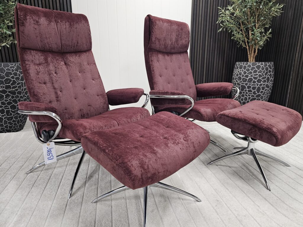 2 stk. Stressless London lenestoler med krakk