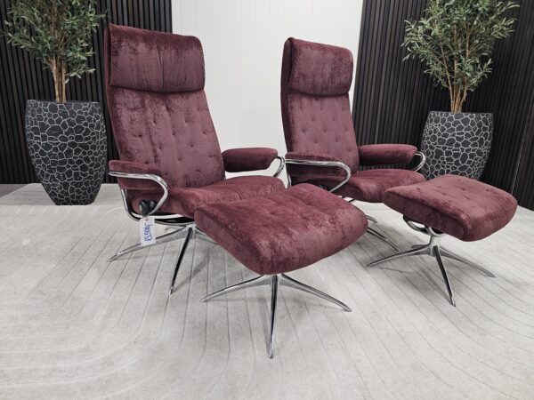 2 stk. Stressless London lenestoler med krakk