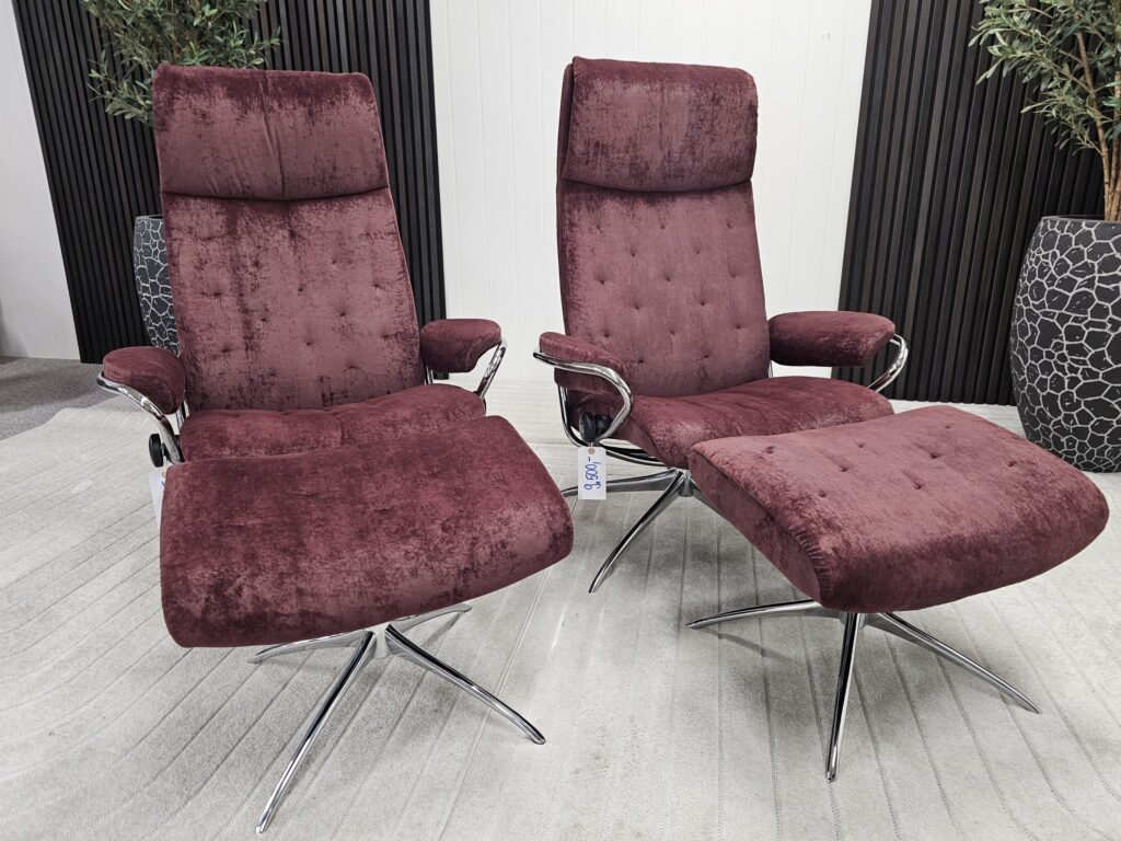2 stk. Stressless London lenestoler med krakk
