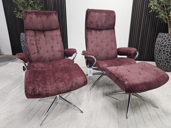 2 stk. Stressless London lenestoler med krakk