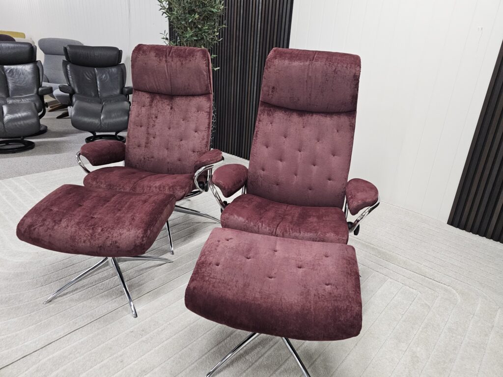 2 stk. Stressless London lenestoler med krakk