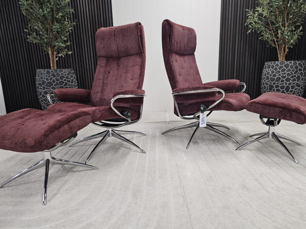 2 stk. Stressless London lenestoler med krakk