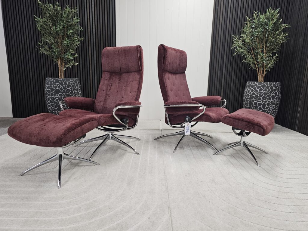 2 stk. Stressless London lenestoler med krakk