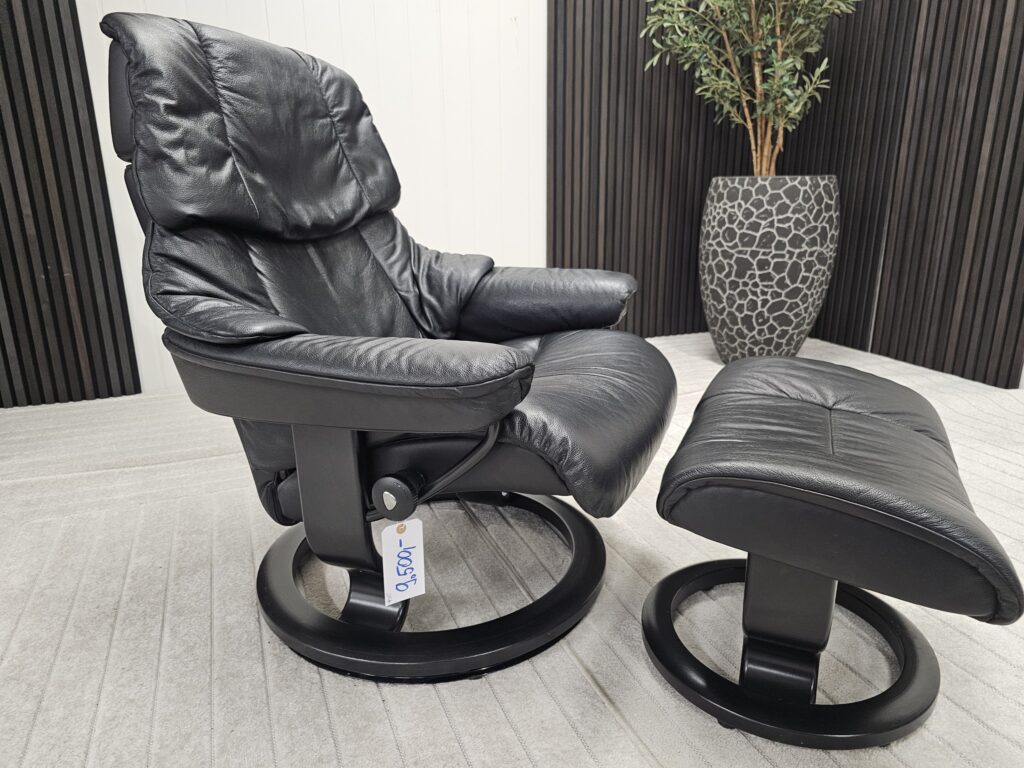 3 stk. Stressless Reno lenestoler med krakk