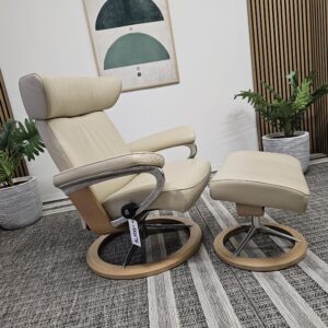 Ikonisk Stressless Jazz Signature lenestol med krakk - Bilde 4