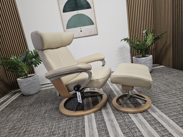Ikonisk Stressless Jazz Signature lenestol med krakk