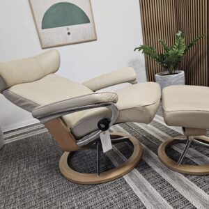 Ikonisk Stressless Jazz Signature lenestol med krakk - Bilde 2