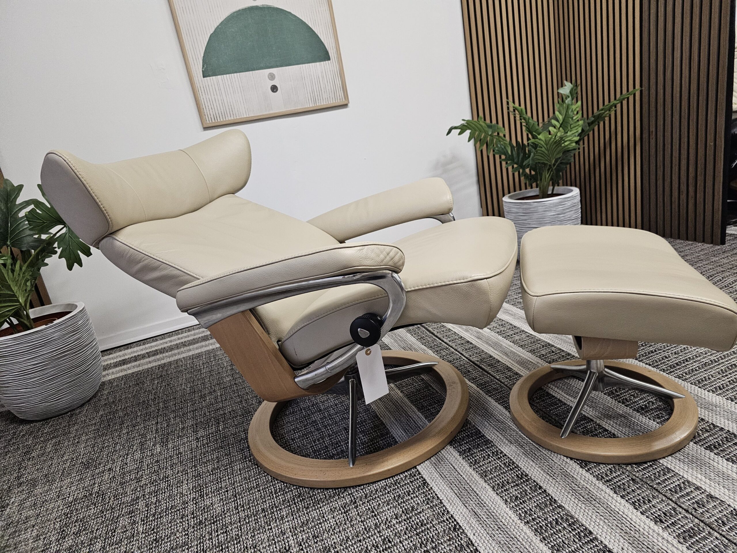 Ikonisk Stressless Jazz Signature lenestol med krakk - Bilde 2