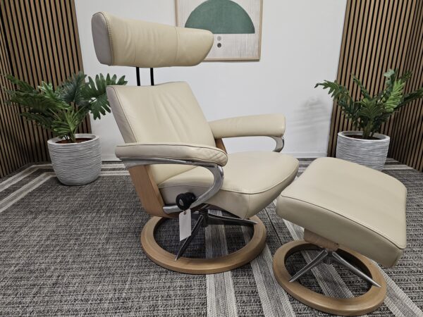 Ikonisk Stressless Jazz Signature lenestol med krakk