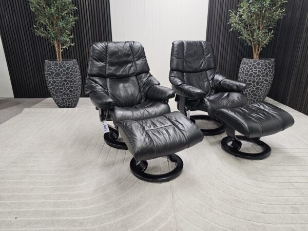 2 stk. Stressless Reno lenestoler med krakk