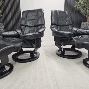 2 stk. Stressless Reno lenestoler med krakk