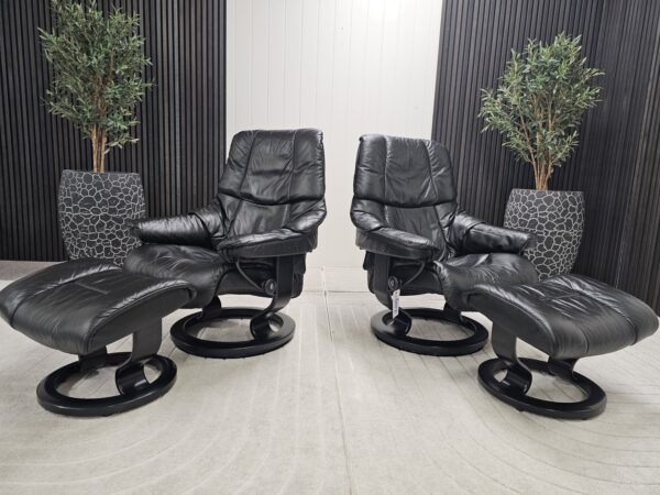 2 stk. Stressless Reno lenestoler med krakk