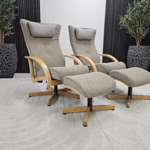 2 stk. Brunstad Swing lenestoler med krakk - Bilde 3