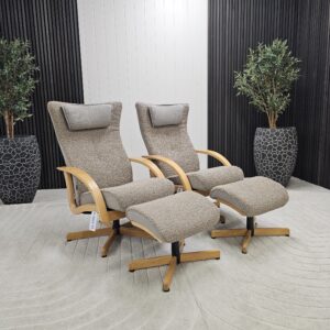 2 stk. Brunstad Swing lenestoler med krakk - Bilde 2