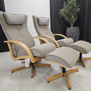 2 stk. Brunstad Swing lenestoler med krakk - Bilde 14