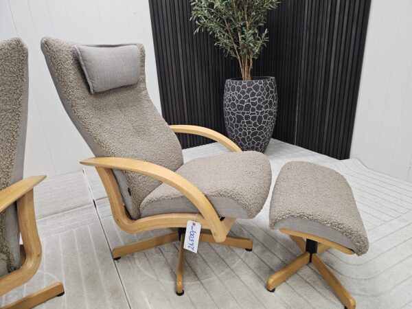 2 stk. Brunstad Swing lenestoler med krakk