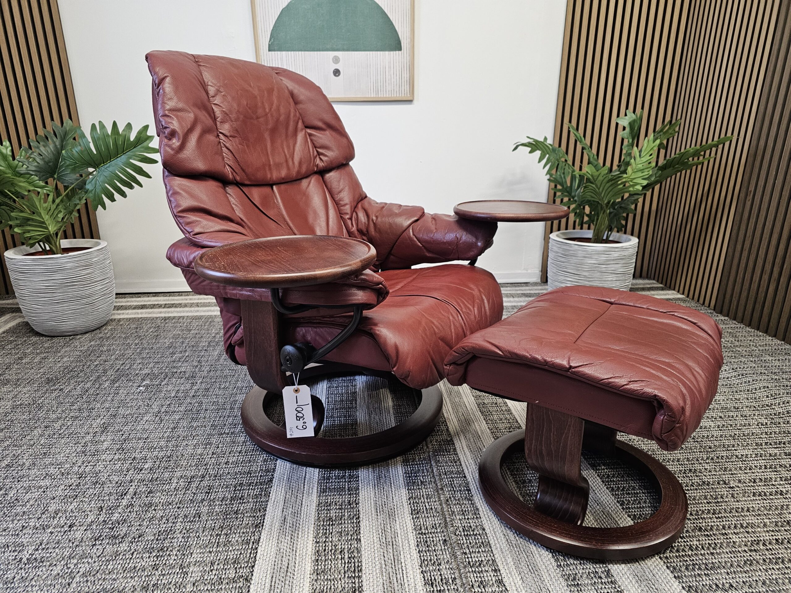 Stressless Reno lenestol m/krakk + 2 Stressless Swing bord - Bilde 1