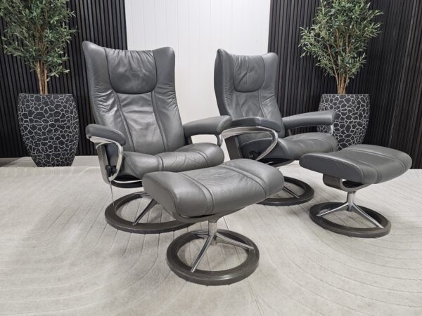 2 stk. Stressless Wing Signature lenestol m/krakk