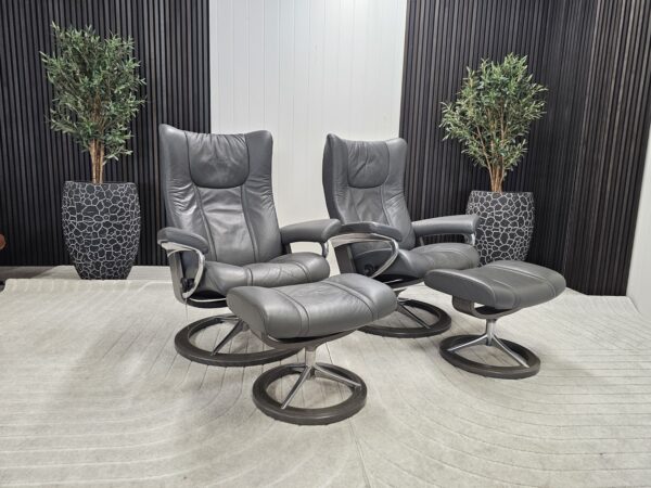 2 stk. Stressless Wing Signature lenestol m/krakk