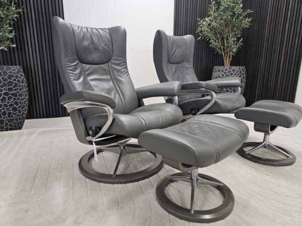 2 stk. Stressless Wing Signature lenestol m/krakk