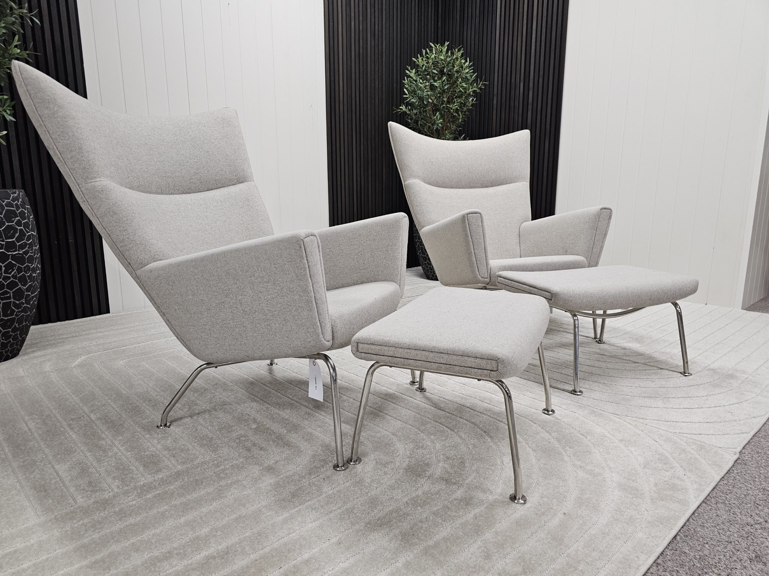 2 stk. lenestoler i stil med CH445 Wing fra Carl Hansen - Bilde 3