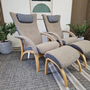 2 stk. Brunstad Delta Legend fåreskinn lenestoler m/krakk - Bilde 9