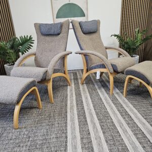 2 stk. Brunstad Delta Legend fåreskinn lenestoler m/krakk - Bilde 14