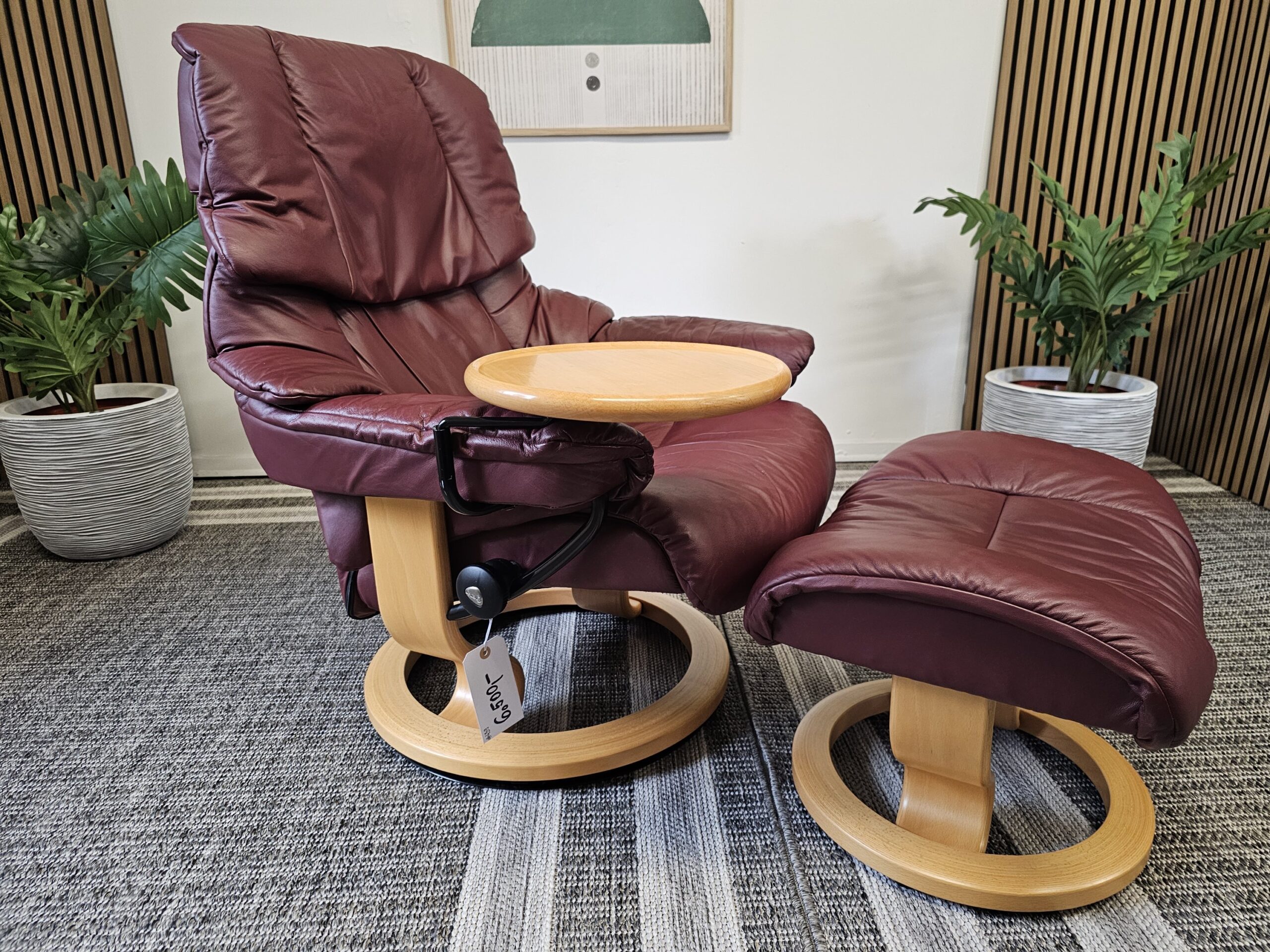 Stressless® Reno Medium med krakk + Stressless® Swing bord - Bilde 5
