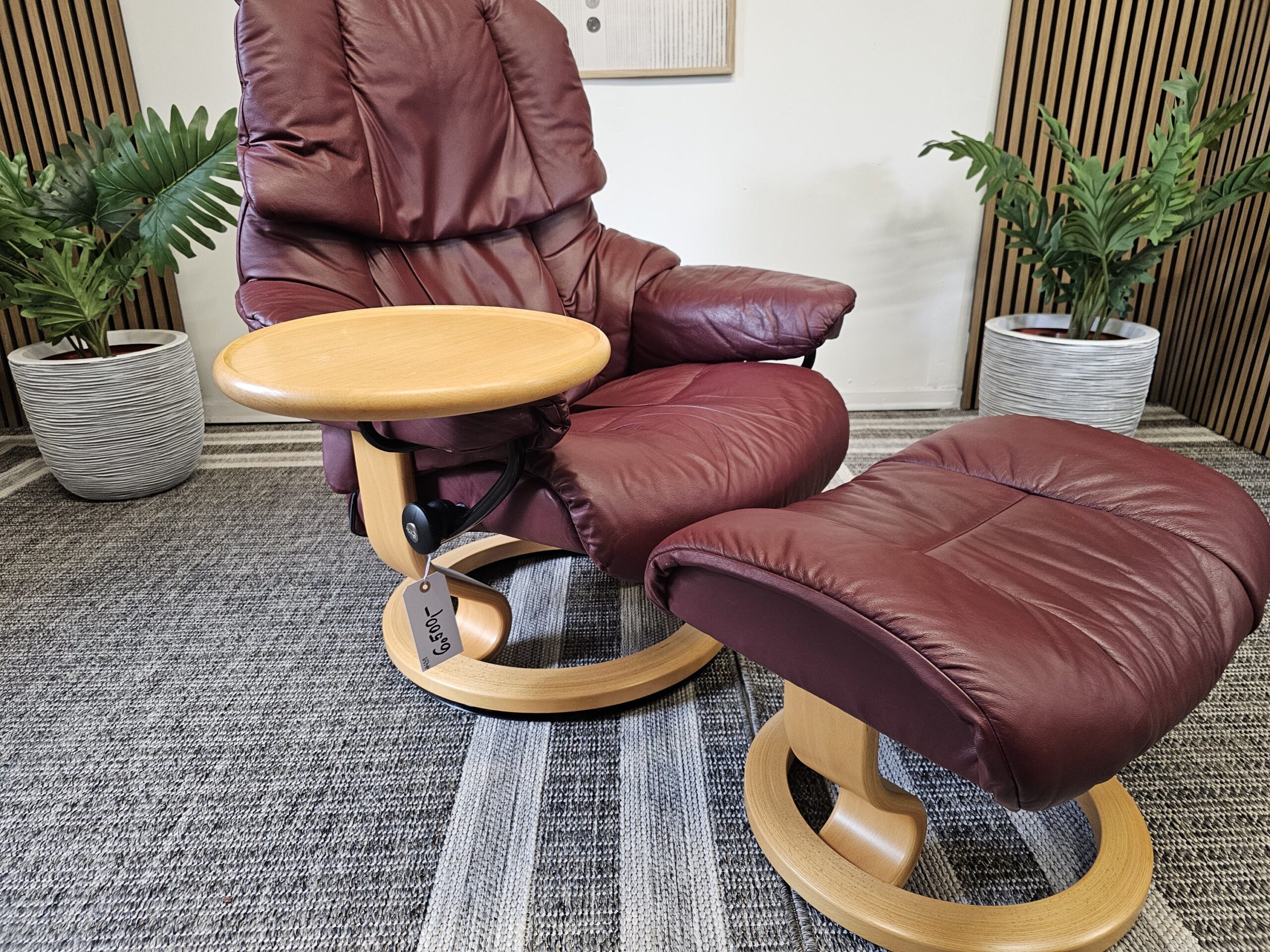 Stressless® Reno Medium med krakk + Stressless® Swing bord - Bilde 4