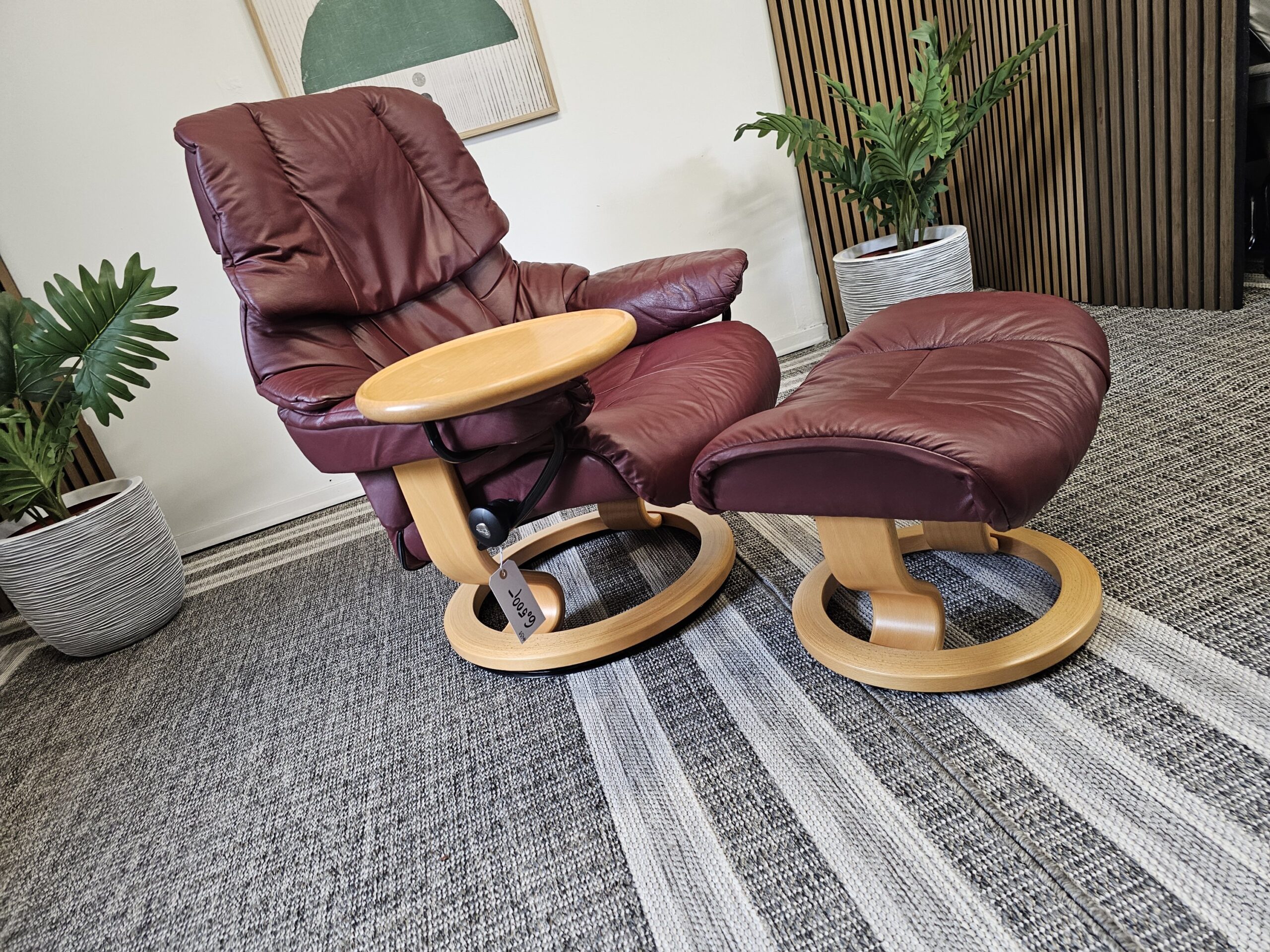 Stressless® Reno Medium med krakk + Stressless® Swing bord - Bilde 3
