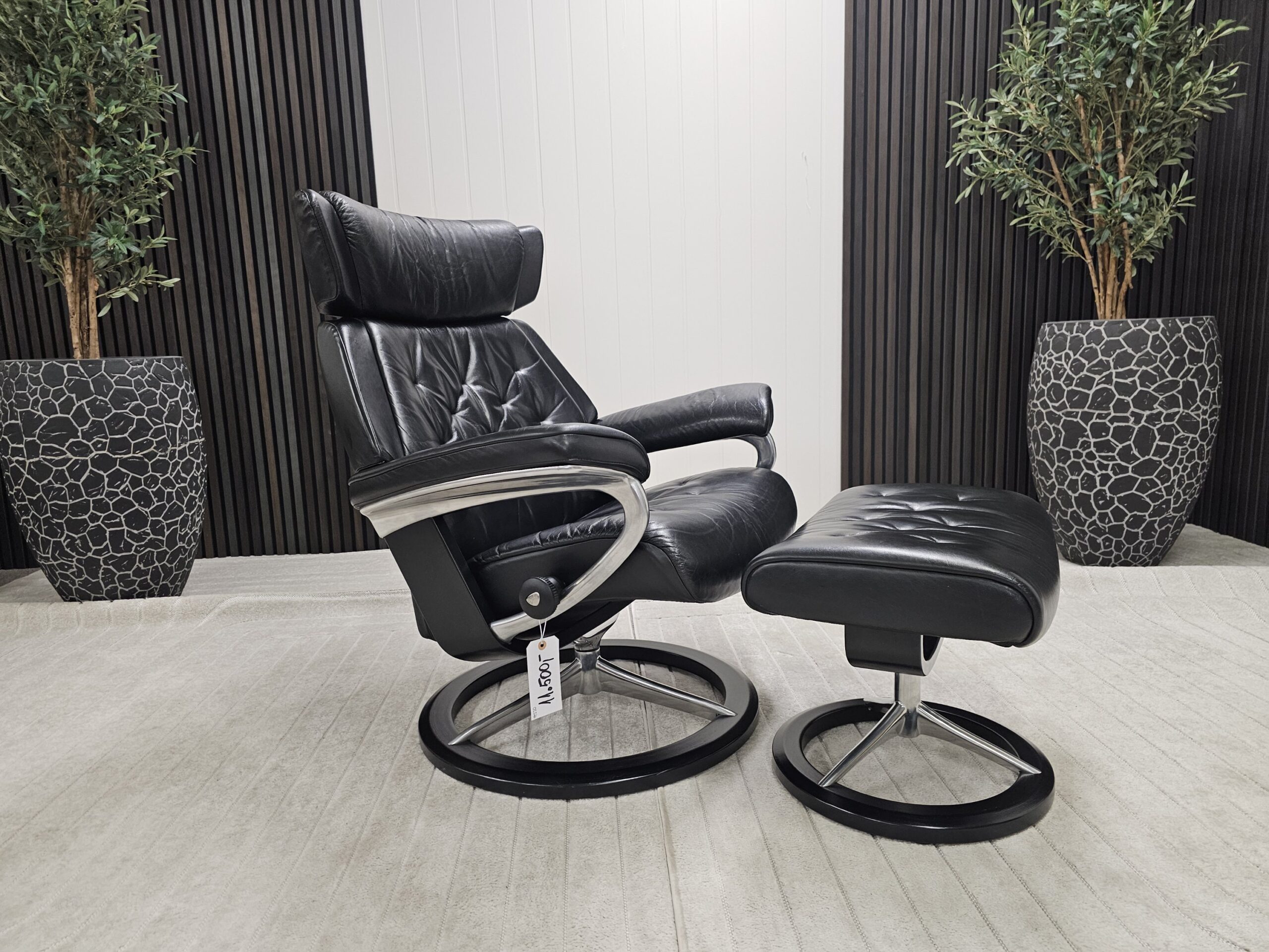 Stressless® Skyline Signature lenestol med krakk - Bilde 2