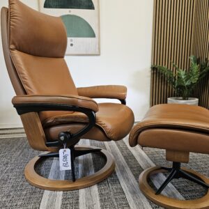 Stressless® Aura Signature lenestol med krakk - Bilde 10