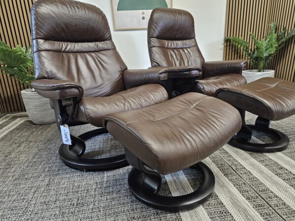 2 stk. Stressless Classic lenestoler med krakk