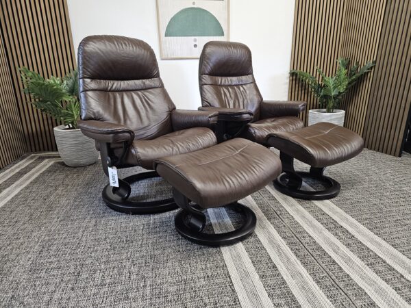 2 stk. Stressless Classic lenestoler med krakk