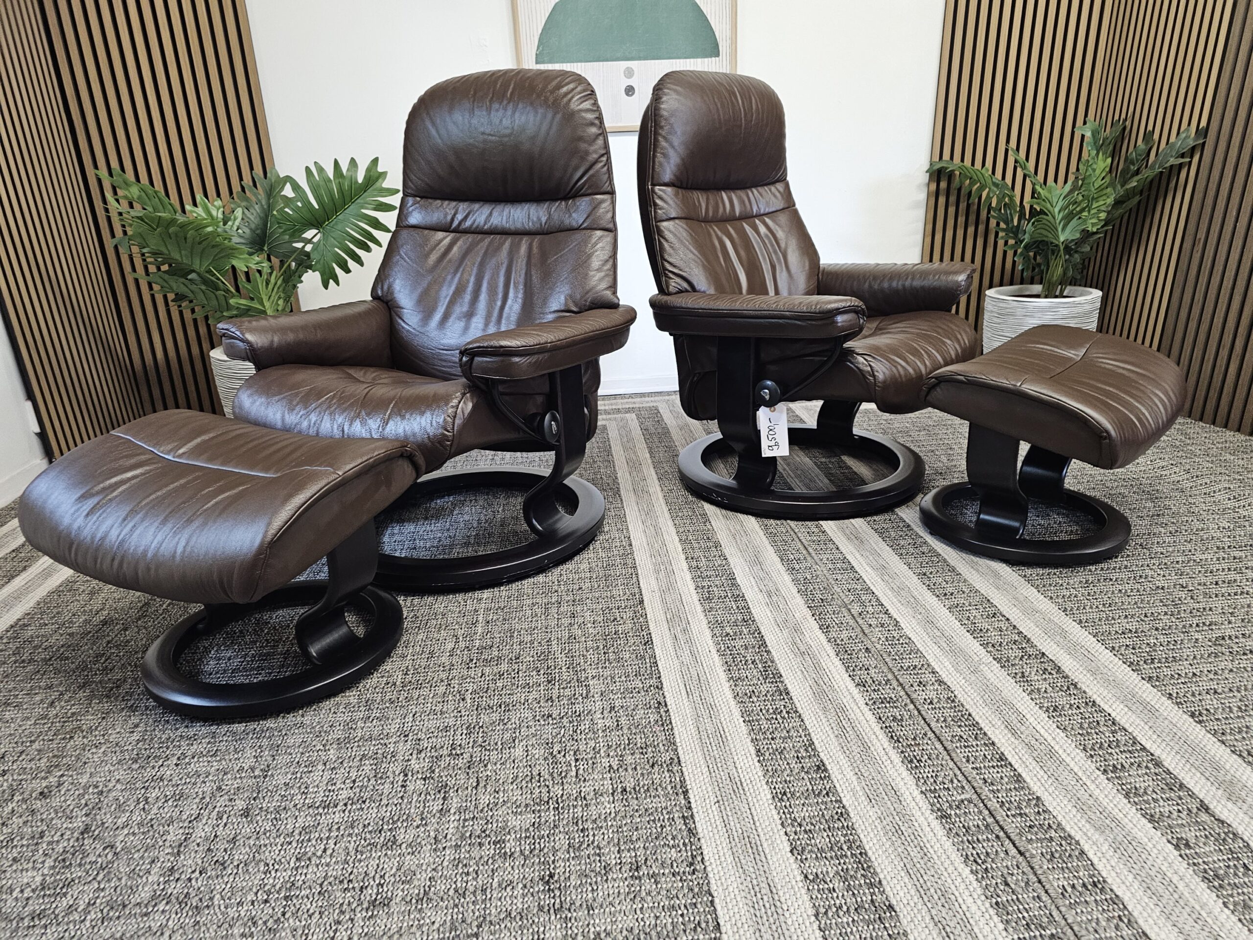 2 stk. Stressless Classic lenestoler med krakk - Bilde 3