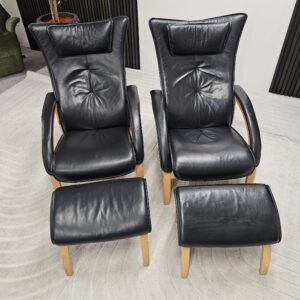 2 stk. Brunstad Delta Legend lenestoler med 2 krakker - Bilde 7